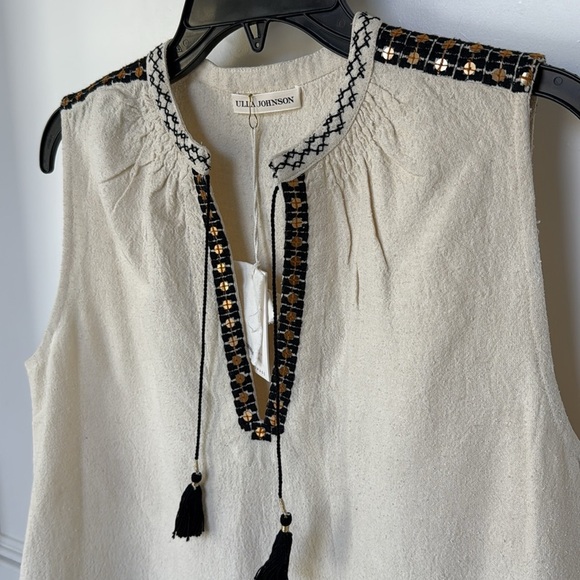 Ulla Johnson Textured Silk Embroidered V-Neck Sleeveless
Tank Blouse Cream 4 NEW - Picture 12 of 15